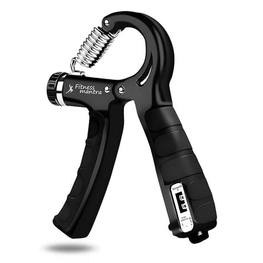 Hand gripper and strengthener with counter