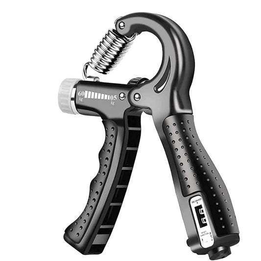 Hand gripper and strengthener with counter