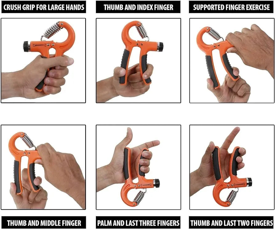 Hand gripper and strengthener without counter